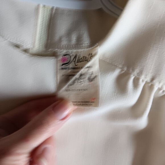 Vintage D'Allaird's 80s Cream Sheath Dress: Belted Midi, Made in Canada. Size M - Picture 7 of 7